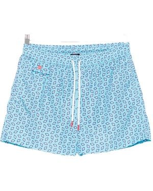 Kiton Print Beach Shorts - Blue