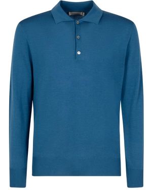 Canali Buttoned Polo Shirt - Blue