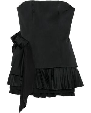 McQueen Bow-Detail Pleated Dress - Black