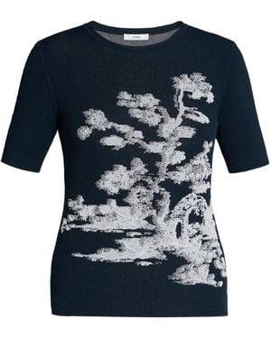 Erdem ジャカード ショートスリーブトップ - ブルー