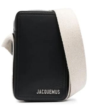 Jacquemus Smooth Calf Leather Messenger Bag - Black