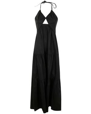 Twinset Tie-Fastening Cut-Out Maxi Dress - Black