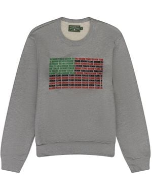 DENIM TEARS Logo-Print Crew-Neck Jumper - Grey