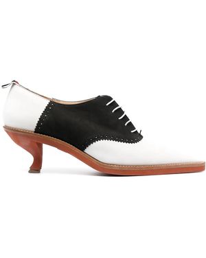 Thom Browne Lace-Up 50Mm Heeled Court Shoes - White