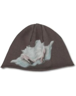 Protocol Index Graphic-Print Beanie Hat - Brown