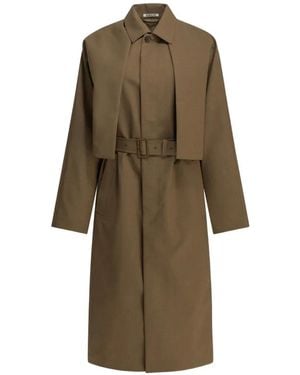 AURALEE Belted Layered Coat - Natural
