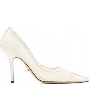 Mach & Mach Devon Chantilly Lace Court Shoes - White