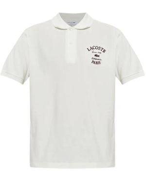 Lacoste Classic-Fit Embroidered Petit Piqué Polo Shirt - White