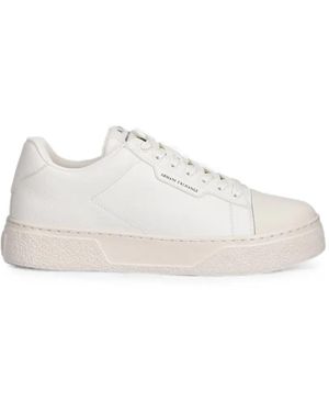 ARMANI EXCHANGE Logo-Print Panelled Trainers - White