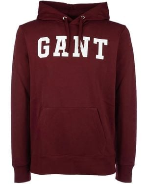 GANT Hoodie mit Logo-Print - Rot