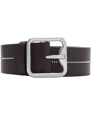 Burberry Studded Leather Belt - White