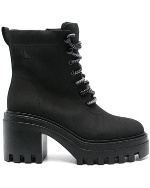 Calvin Klein 50Mm Leather Boots - Black