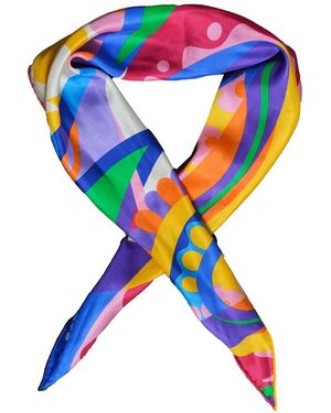 Etro Abstract-Print Scarf - Blue