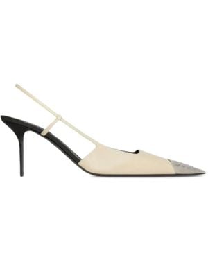Saint Laurent Cassandre-Plaque Pumps - White