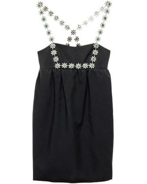 Prada Embroidered Mini Dress - Black