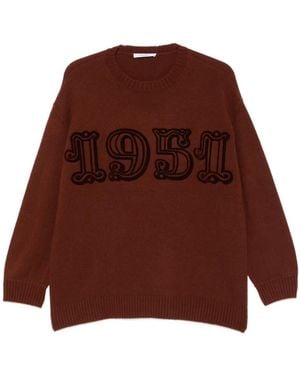 Max Mara Pullover Mit Logo-Applikation - Braun