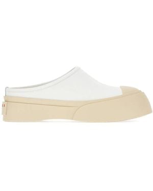 Marni Leather Flat Mules - White