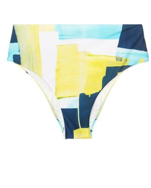 Lenny Niemeyer Abstract-Pattern Print High-Waist Bikini Bottoms - Blue