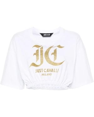 Just Cavalli Logo-Print Cotton T-Shirt - White