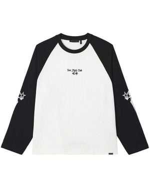 FIVE CM Raglan-Sleeve Logo-Print T-Shirt - Black