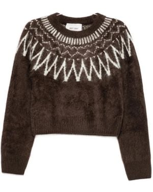 Soft Goat Fair Isle Sweater - Brown