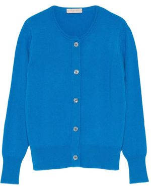 Purotatto Cardigan Con Bottoni - Blu