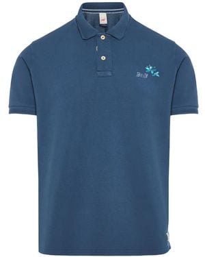 Bob Polo De Piqué Con Logo Estampado - Azul