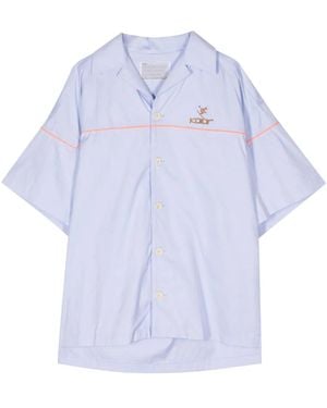 Kolor Logo-Embroidered Cotton Shirt - Blue