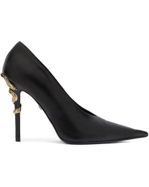 Roberto Cavalli Serpentine Pointed-Toe Pumps - Black