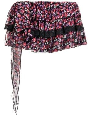 DSquared² Pantalones Cortos Con Volantes Y Estampado Floral - Rojo