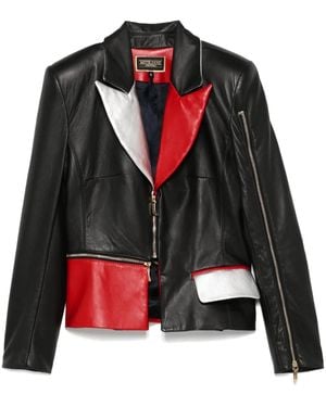 MITILIANE COUTURE Colour-Block Leather Jacket - Black