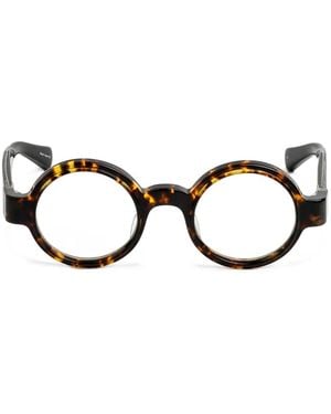Matsuda Tortoiseshell-Effect Round-Frame Glasses - Black