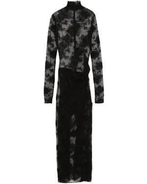 ANDAMANE Lace Long-Sleeve Dress - Black