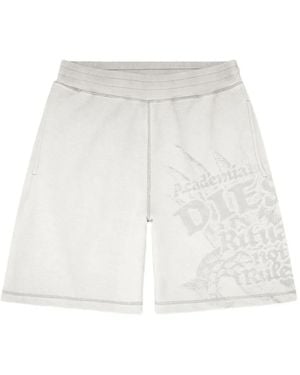 DIESEL Dévoré-Print Track Shorts - White