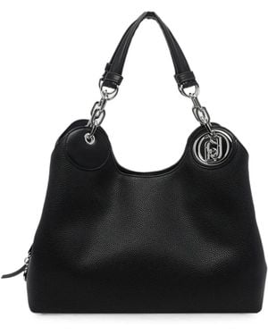 Liu Jo Medium Logo-Plaque Chain-Link Shoulder Bag - Black