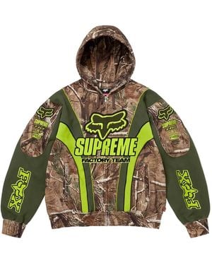 Supreme X Fox Racing Zip-Fastening Hoodie - Green