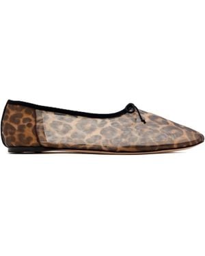 Loeffler Randall Landon Leopard Print-ballet Flats - Brown