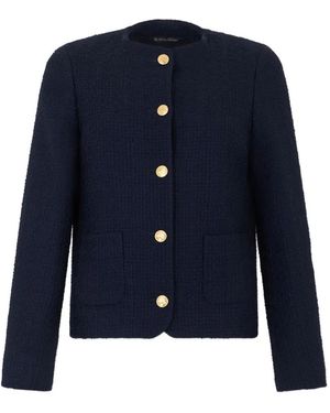 Brooks Brothers Buttoned Tweed Jacket - Blue