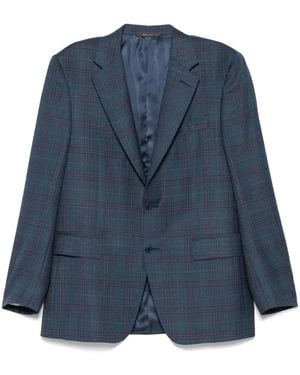 Canali Checked Blazer - Blue