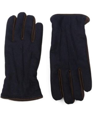 Gran Sasso Panelled Topstitched Gloves - Blue