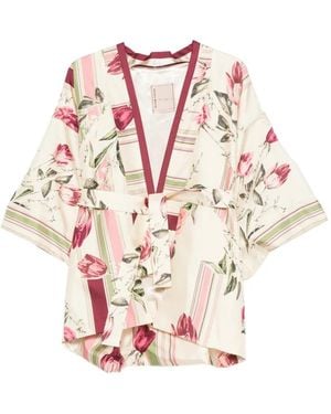 Antonio Marras Floral-Print Belted Jacket - Pink