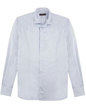 Glanshirt Long-Sleeve Stripe-Pattern Shirt - White