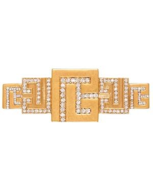 Balmain Crystal-Embellished Brooch - Metallic