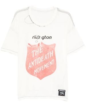 RIVINGTON roi Rebis Graphic-Print Distressed T-Shirt - White