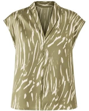 Pennyblack Abstract-Print Sleeveless Blouse - Green