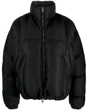 McQueen Funnel-Neck Padded Jacket - Black