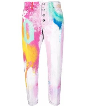 DSquared² Paint Splatter Detail Cropped Trousers - White