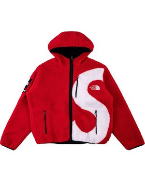 Supreme X The North Face Fleecejacke mit S-Logo - Rot