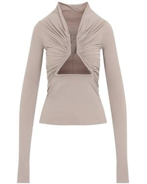 Rick Owens Cut-Out Gathered Top - White