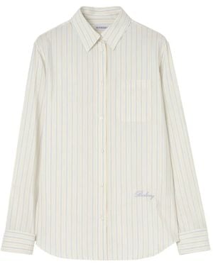 Burberry Classic-Fit Striped Shirt - White